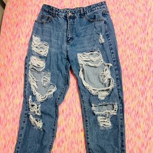 Distressed Girlfriend Jeans